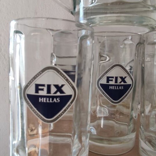 Fix beer glasses new, set of 6