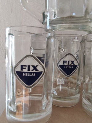 Fix beer glasses new, set of 6