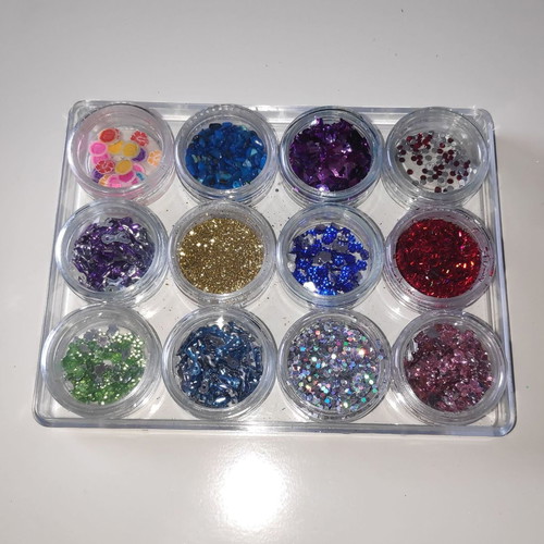 Nail Art Decoration set 14, 12 jars
