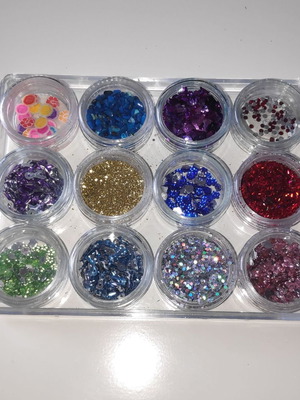 Nail Art Decoration set 14, 12 jars