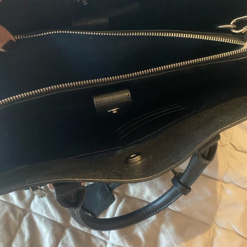 Briefcase new, black, office bag with compartments for tablet