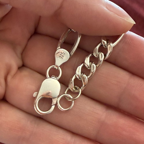 Silver bracelet for slim wrist 18.3 cm unisex like new