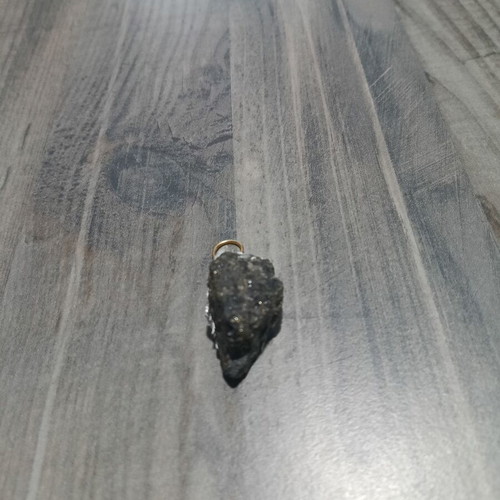 Handmade pendant with raw pyrite semiprecious stone new