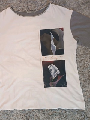 Zara long sleeve top like new, white and grey, size M
