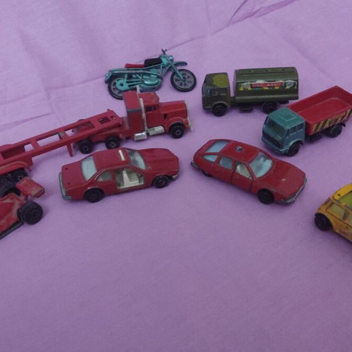 Polfi toys used, set with red BMW and motorcycle