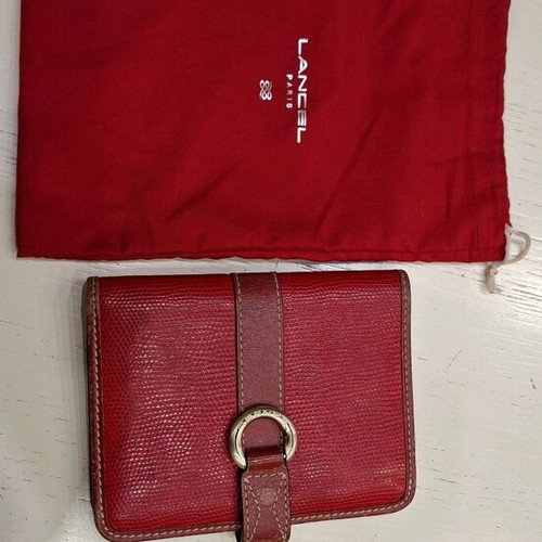 Lancel women's wallet used, red, 15x12 cm