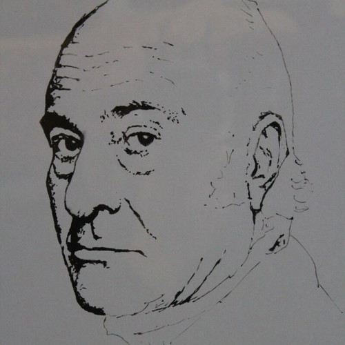Odysseas Elytis portrait like new in A3 frame 21x30