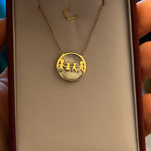 Family necklace like new, gold and white