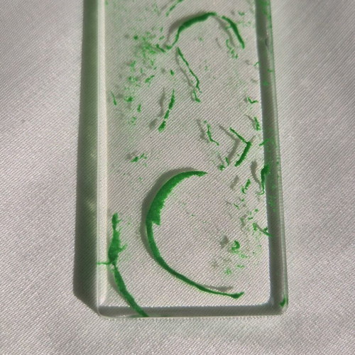 Handmade bookmark from resin with green waves new