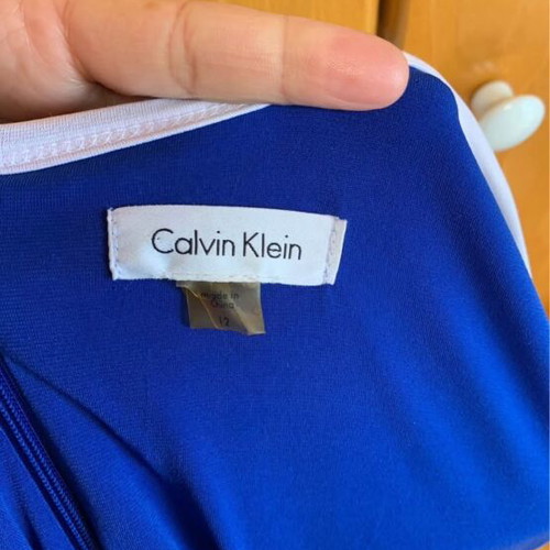 Calvin Klein dress like new, elastic, very fitted, blue