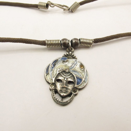 Vintage necklace with Venetian mask like new, enamel