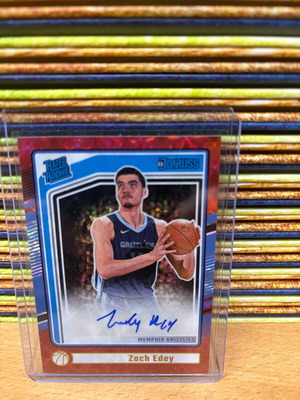 2024-25 Panini Donruss Zach Edey International Red Rated Rookie Auto