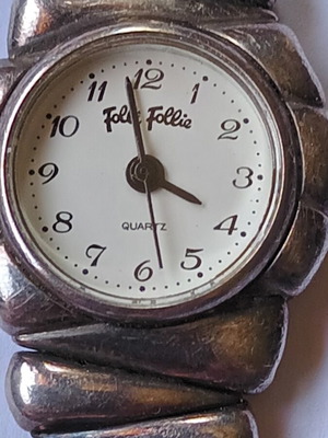 Γυναικείο ρολόι Folli Follie ανακαινισμένο, silver plated, άσπρο και ασημί