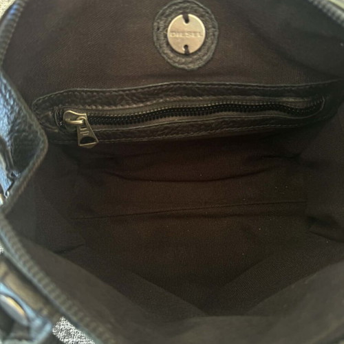 Diesel leather vintage Y2K bag used, black, hand-held