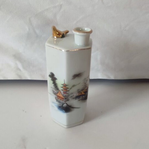 Hayasi China vintage Japanese porcelain sake set, 6 pieces