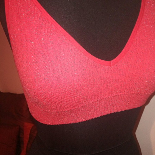 Bustier with silver thread used, size small, red
