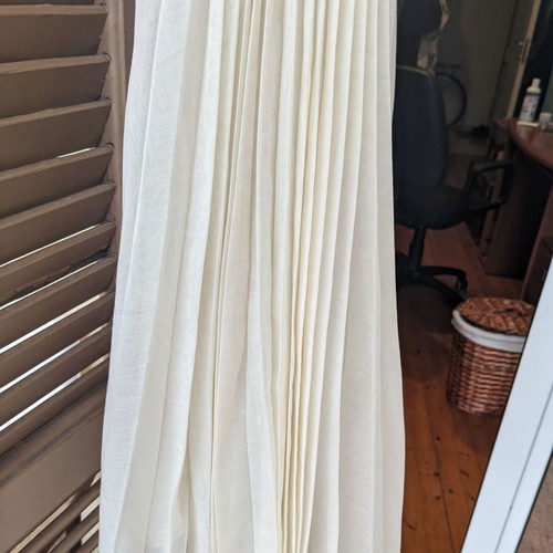 Sportmax linen dress used, beige with floral pattern