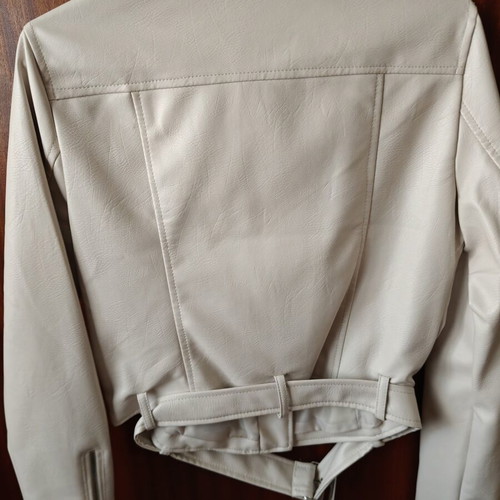 Sinsay women's biker jacket beige new, faux leather