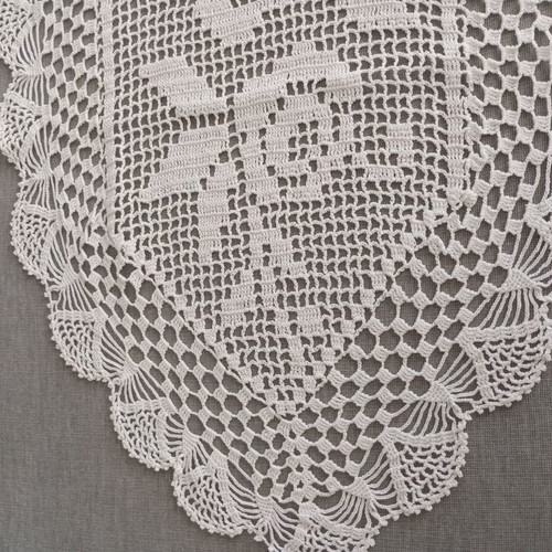 Set of 3 handmade crochet doilies with filet pattern, new