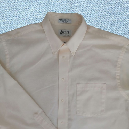 Arrow Usa 1851 men's dress shirt like new, size large, beige and white