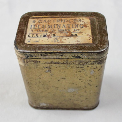 WW2 British Tin Box for Flare Cartridges Mark III used