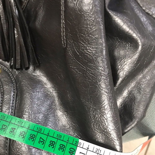 Shoulder shopper bag black with croco details and tassels like new