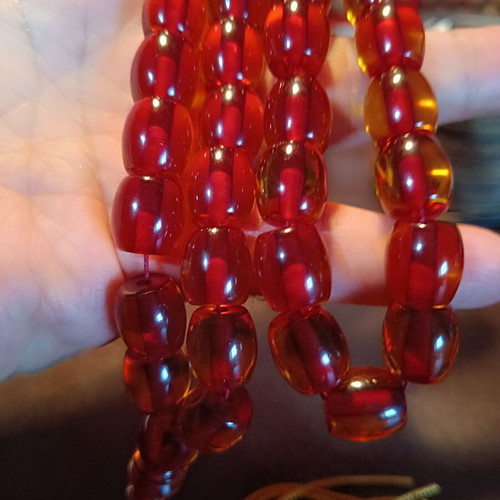 Mastic komboloi worry beads with silk tassel