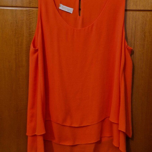 Women's orange airy blouse like new Greek made