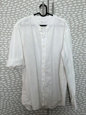 Zara men's linen shirt XL like new, white