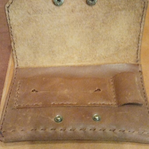 Handmade leather wallet and tobacco pouch set made to order