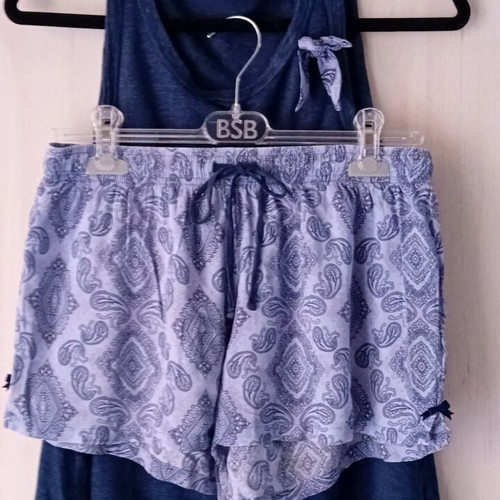Women's summer pajamas set 100% linen used, size M, blue