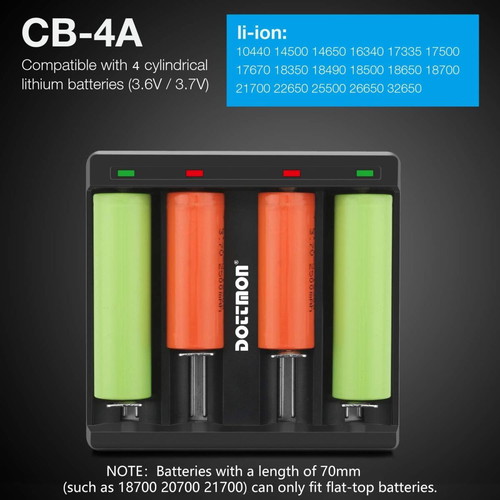 Dottmon LED 4-Slots Intelligent Universal Battery Charger new