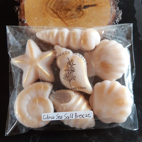 Seashells wax melts with citrus sea salt breeze scent, pack of 7