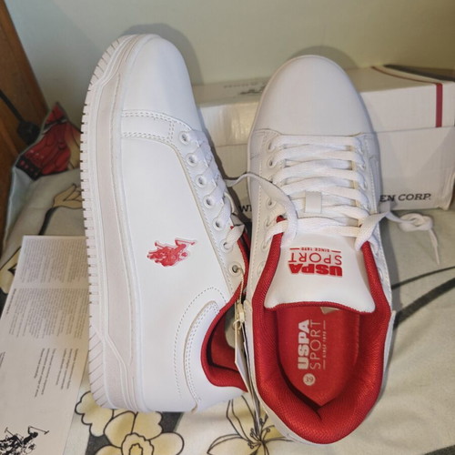 U.S. Polo Assn. sneakers new with tags, white and red, size 39