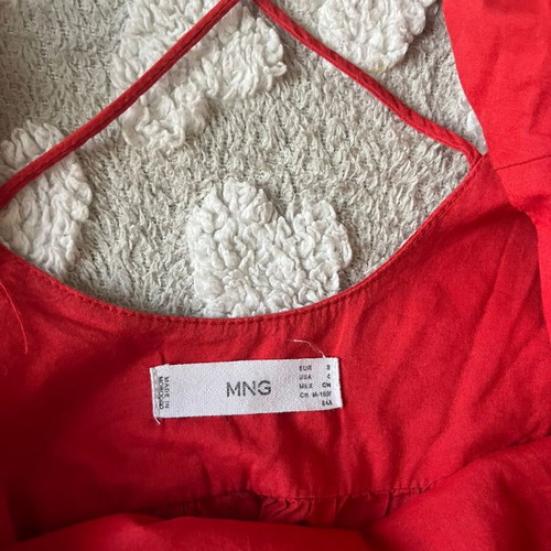 Mango flowy cotton dress used, size S, red