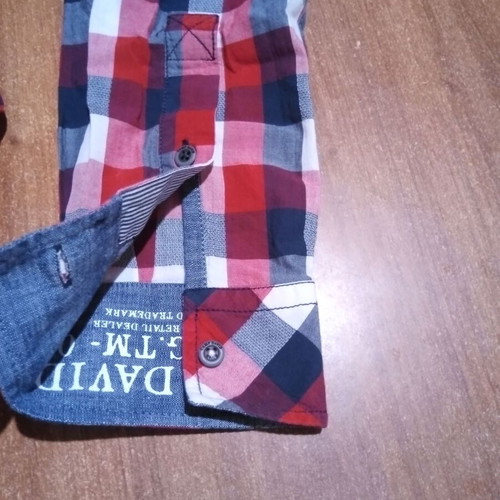 Camp David plaid shirt used, men's size L, red and blue