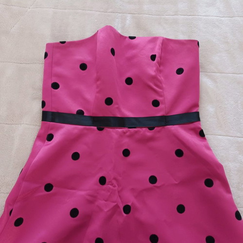 Vintage strapless dress used, size S, pink