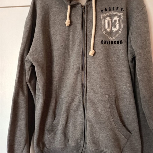 Harley Davidson grey zip-up hoodie XL, authentic