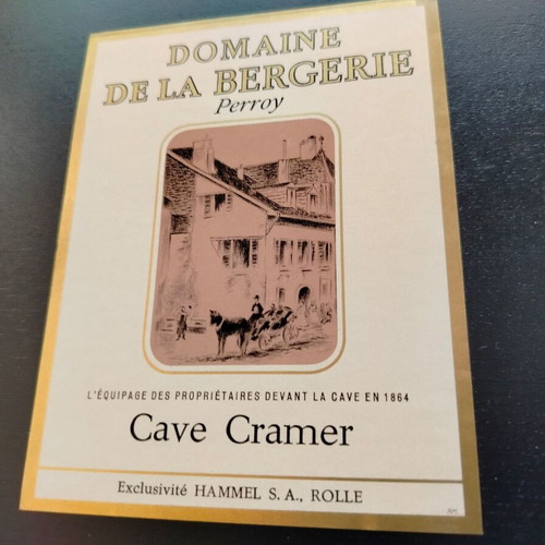 Domaine de la Bergerie Perroy wine promotional label used