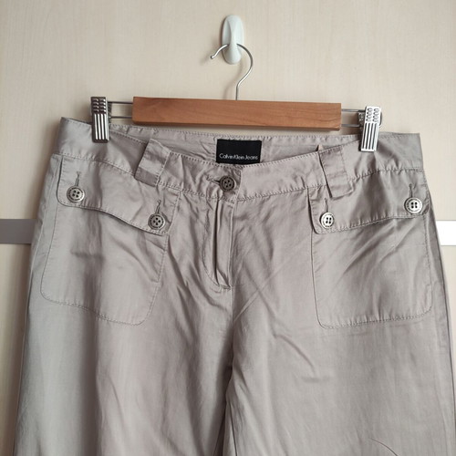 Calvin Klein Jeans silk pants used, medium size, silver gray