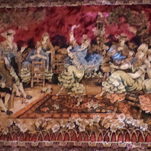 Velveteen Wall Hanging tapestry used, Spanish flamenco dance theme