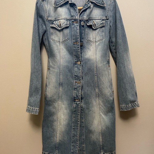 Benetton denim dress coat like new, size XXS