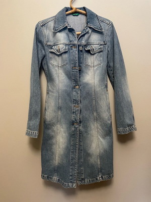 Benetton denim dress coat like new, size XXS