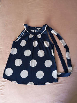 Blue polka dot blouse new, size XS