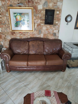 Leather couches..3 seater and 2 seater...Laura Ashley...