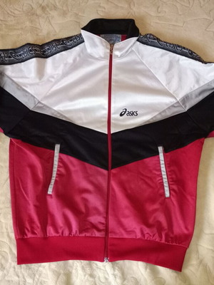 Asics 90's jacket like new, white and red, size M