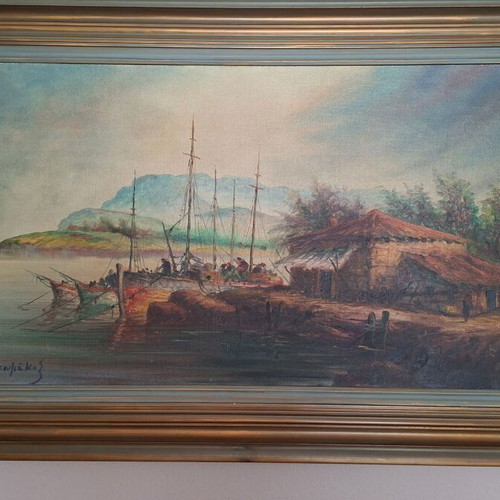 Oil painting by Diakoumatos used, 108x60 cm