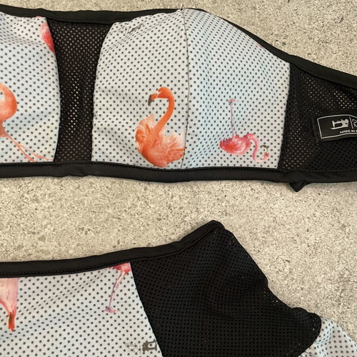 Chic Mess Flamingo Bikini with Ruffles like new