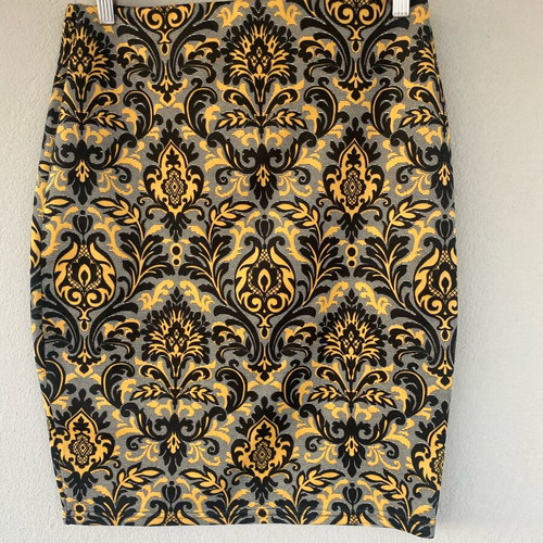 Ticket high-waisted elastic skirt like new, gray and yellow, size L