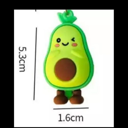 Rubber Avocado Keychain Decoration new, green and yellow